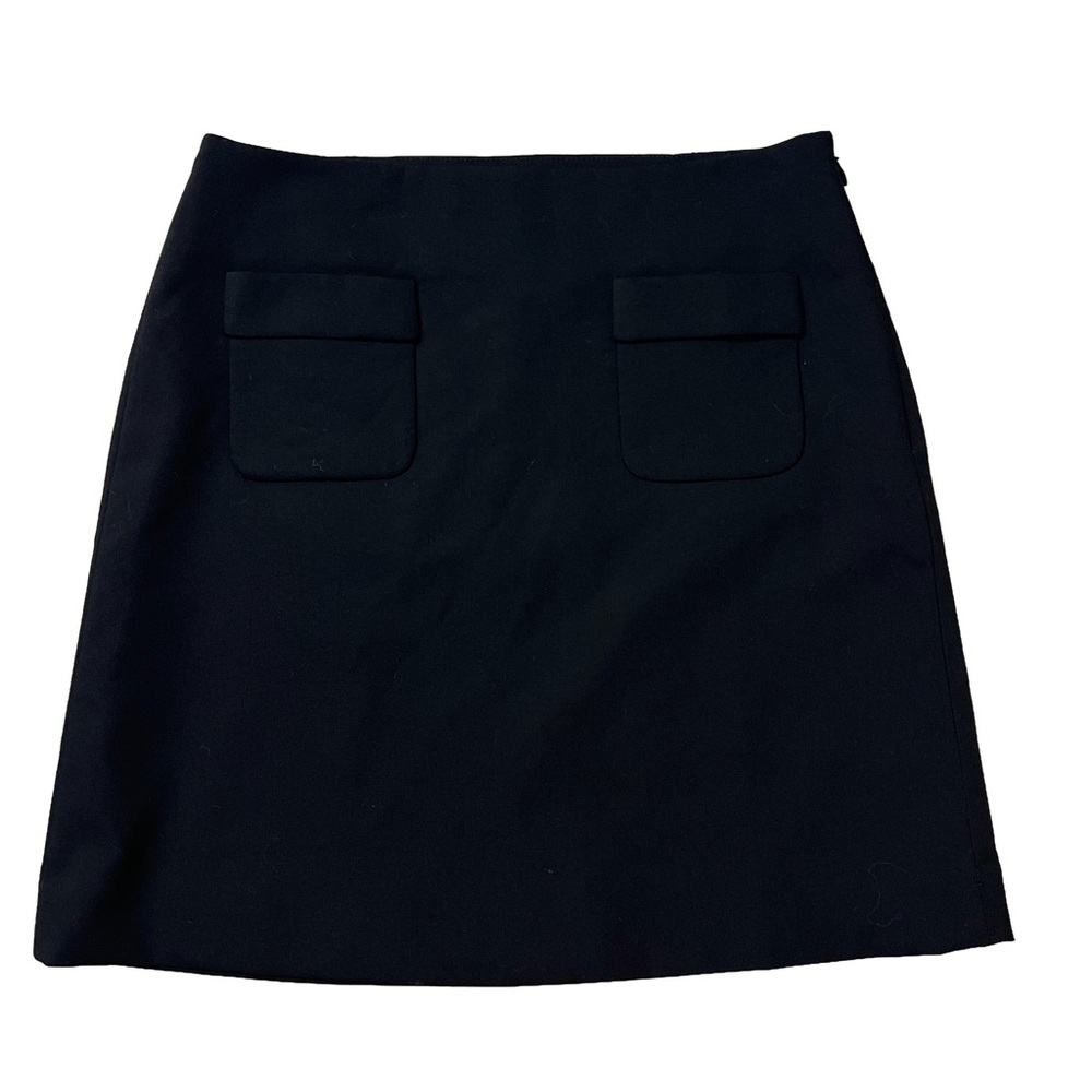 Loft Black knee length front pocket Women's Skirt size 0 petite NWT